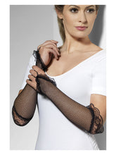 Fingerless Fishnet Gloves Black, Black - FV22550 by Fever